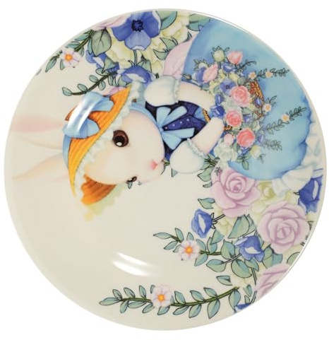 jojofuny Piatto per Servire Cibo Motivo Zucca e Coniglio in Ceramica Pasquale Piatto Decorativo Design Creativo e Pastorale per Uso Quotidiano e Feste