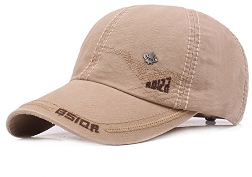 Kuyou Vintage Cotton Basecap Snapback Caps Outdoor Baseball Kappe Mütze (Beige)