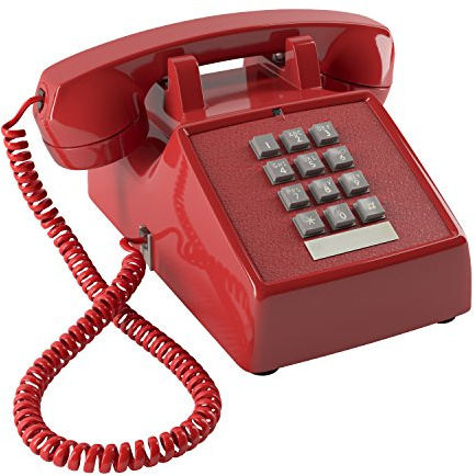 Home Intuition Kabelgebundenes Telefon mit extra lautem Klingelton, Rot