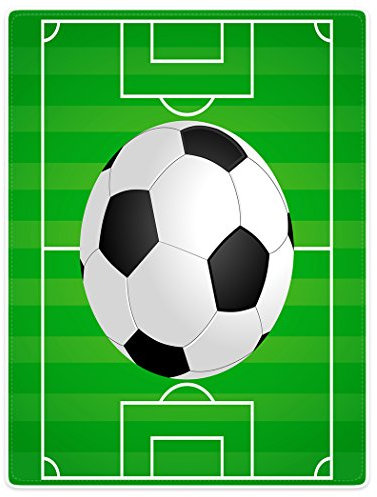 YISUMEI Decke 150x200 cm Kuscheldecken Sanft Flanell Weich Fleecedecke Bettüberwurf Fußball Grün Fußballplatz