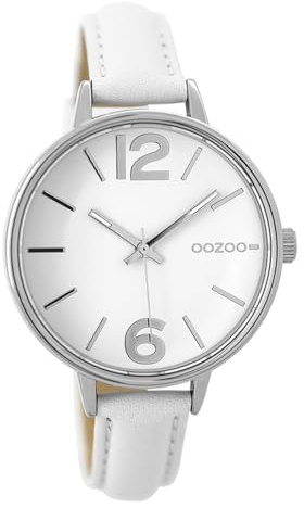 Oozoo Damenuhr mit Lederband 38 MM Weiss/Weiss C9480