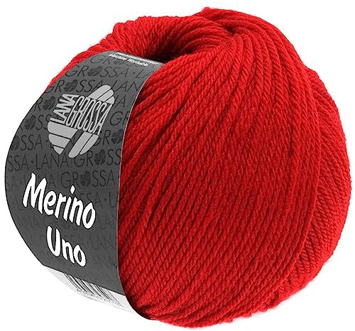 LANA GROSSA Merino Uno | Klassische Merinowolle mit Superwash-Ausrüstung | Handstrickgarn aus 100% Schurwolle (Merino) | 50g Wolle zum Stricken & Häkeln | 125m Garn FB26