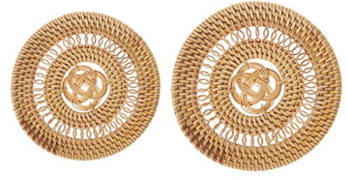 KINTRADE sous-Verres Ronds en rotin Mat pour Assiette de Vaisselle Plat Accessoire de thé Kung Fu 02