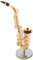 Miniatur-Altsaxophon, Mini-Saxophon-Instrumentenmodell mit Geschenkbox für Home Desk Shelf Music Room Decor-Geschenkidee