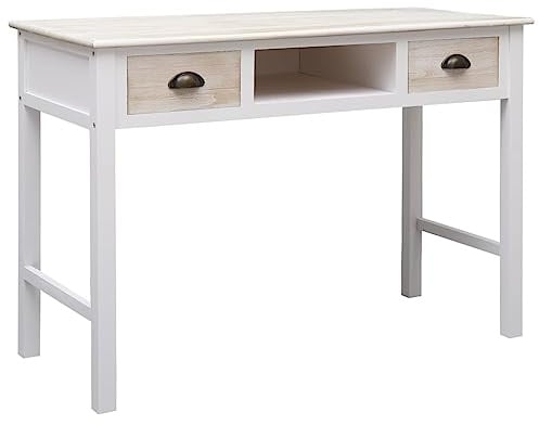vidaXL Holz Konsolentisch mit 2 Schubladen Konsole Beistelltisch Frisiertisch Schreibtisch Schminktisch Telefontisch Flurtisch 110x45x76cm
