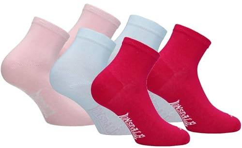 Lonsdale 6 Paia Calzini Corti Uomo Donna - Calzini Sportivi Quarter - Lunghezza Sopra la Caviglia - Cotone Traspirante