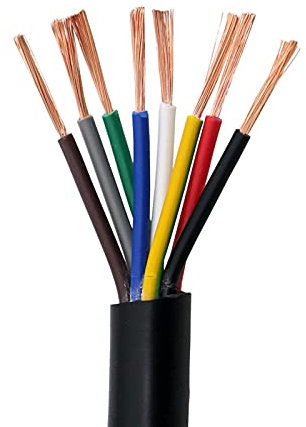 NLLeZ 1pc PVC Multi-core Cable Black 22AWG 0.3MM RVV 2/3/4/5/6/7/8/10/12/14/16/20/24 Core Control Signal Line Copper Wire (Color : RVV0.3MM, Size : 10 cores 3 meters)