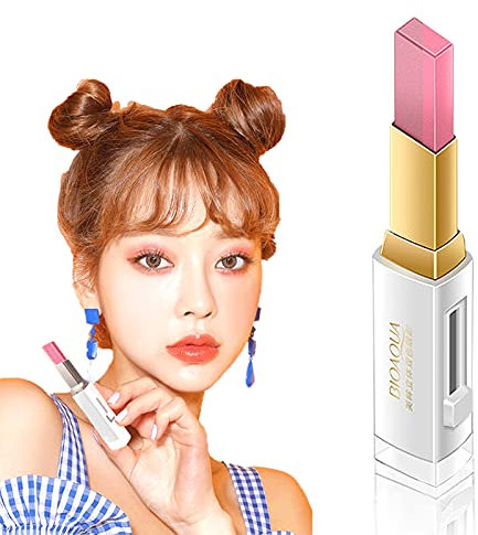 Gradient Double Lidschatten Stick, Lidschatten Stift 2 Farben, Duo Lidschattenstift Zweifarbiger Lidschatten, Farbverlauf Doppelte Farben Schimmer Lidschatten Eyeliner (Koralle +