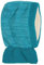 Bio Baby und Kinder Schalmütze 100% Bio-Baumwolle (kbA) und Schurwolle, Türkis blau melange, 46/48