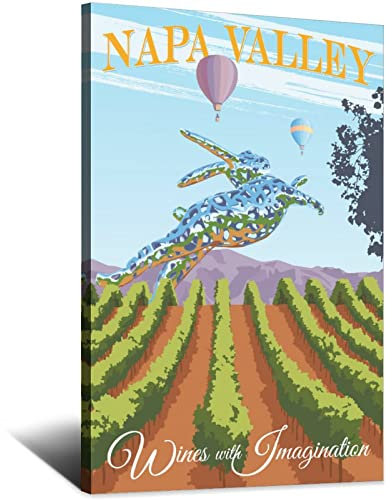 Napa Valley California Vintage Reise-Poster, Leinwand-Kunst, Wanddekoration, Poster, Bild, Poster, Geschenk, 20 x 30 cm