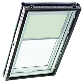 Original Roto Verdunkelungsrollo ZRV - Nahezu vollständige Verdunkelung - Führungsschiene Silber - Dachfenster Baureihe Designo R4/R7 und Classic 43/73 - Größe 065/118 | 06/11 - Stofffarbe Hellbeige