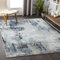 Livabliss Paris Wohnzimmer Teppich modern – Abstrakt Design in Marmor Optik für Wohnzimmer 160x220 cm, Esszimmer, Schlafzimmer - Marmor Teppich groß, weicher Teppich Kurzflor in Blau, Grau und Beige
