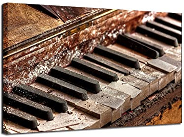 Foto auf leinwand Vintage Klaviertastatur Leinwand Wand Kunst Malerei Ölbild für Zuhause, moderne Dekoration, Dekodruck 30x40cm Kein Rahmen