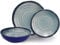 Vanilla Leisure Melamine Plastic Plate & Bowl Set 12 Piece Set BPA Free & Dishwasher Safe Alfresco Outdoor Camping Plates & Bowl Sets for Caravan Motorhome Heat Resistant Artisan Styled Tableware.