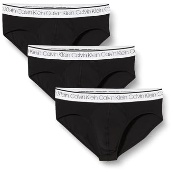 Calvin Klein Uomo Slip Hipster Confezione da 3 Intimo, Nero (Black W/White WB), XL