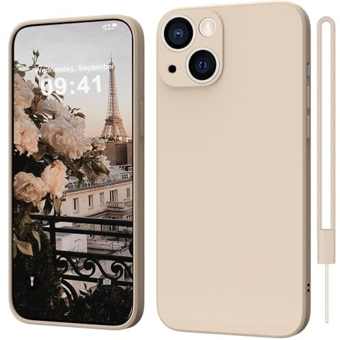 WXX Silicone Camera Protection Case for iPhone 13, Ultra Slim, Soft Gel, Lightweight, Anti-Scratch, Khaki