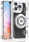 Losin Emily in Paris Phone Case Compatible with iPhone 14 Pro Max Case Cute 3D Vintage Camera Phone Case Handbag Lanyard Strap Plating Camera Protective PU Leather Cover for Women and Girls, Black