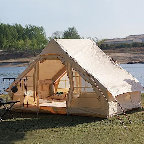 Sport Tent Tenda da campeggio gonfiabile impermeabile con pompa e pioggia fly, tenda da campeggio gonfiabile per 2-3 persone