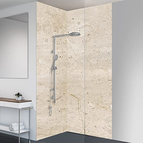 yourplate Duschrückwände mit individueller Größe (2 Rückwände – Premium Matt – st92) – Duschrückwand Alu mit Feuchtigkeitsschutz – Rückwand Dusche zur einfachen Montage