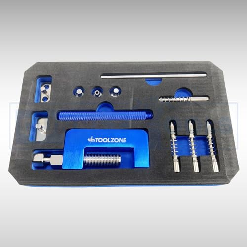 Dunnet Tools Universal Motorcycle Chain Breaker Rivet Tool Kit | 13Pcs Bike Chain Cutter & Riveter Set for Motorbike, ATV, Bicycle with Carrying Case | Professional Chain Splitter & Riveting Tool