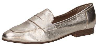 CAPRICE Damen Slipper aus Leder Elegant, Gold (Lt.Gold Metal.), 42 EU