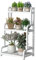 Supporto per piante alto a 3 livelli Portavaso per fiori in metallo Espositore per scale Scaffale per piante Scaffale per interni ed esterni Scaffalatura per decorazione balcone da giardino, bianco (