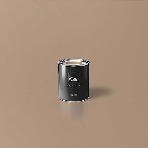 New Walls Premium Peinture murale beige marron clair Liquid Luxury émulsion pour intérieur - 1 L