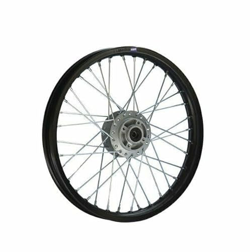 HMParts Alu Felge 17 Zoll vorne Schwarz Eloxiert Geeignet für fast alle Modelle mit 12 mm Achse Dirt Bike, Pit Bike, XMOTOS, MotoCross (Schwarz)
