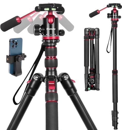 2 in1 Tripod for Camera & Hunting Tripods, 68 Camera Tripods & Monopods with Removable Handle, Aluminum Rifle Tripod & Shooting Stand, Heavy Duty Tripods for DSLR,Canon,Nikon,Sony, Extra Carry Bag