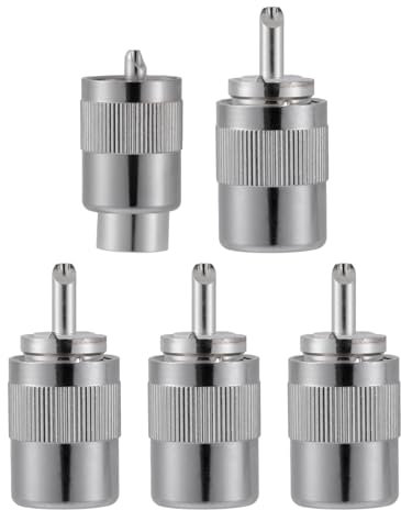 Vecys 5PCS PL259 UHF Macho Conectores 50 Ohm PL259 Macho Enchufe Crimp RF Coaxial Conector Adaptador para RG-213 VLMR-400 RG8 RG59 Baja Pérdida Coaxial Cable