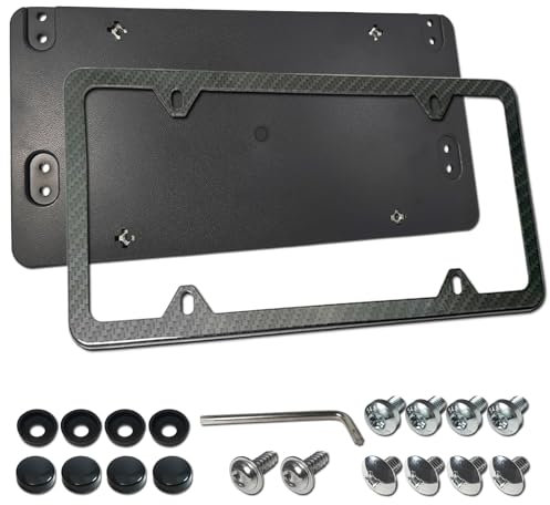 ZXFOOG Rear License Plate Holder Bracket for Mercedes-Benz 2007-2023,with Carbon Fiber Frame