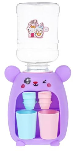SAFIGLE Kids Mini Water Dispenser Toy:Plastic Water Machine with Dual Outlets - Enhances Creativity and Hand-Eye Coordination, Cute Animal Design for Playtime and Room Decor(Purple)200ml