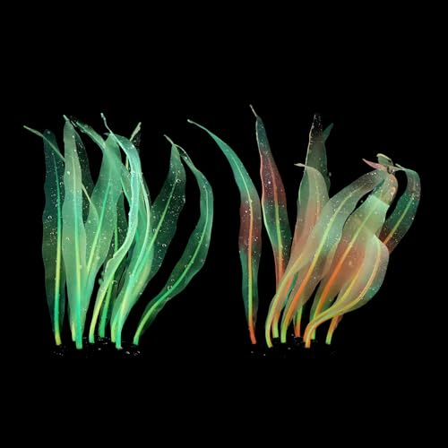 Aquarium-Tang-Dekoration, Silikon, Meeresalgen, Aquarien, Ornamente, realistische, bunte Wasserpflanze, 17,8 cm, leicht zu reinigen, Aquarium-Dekoration