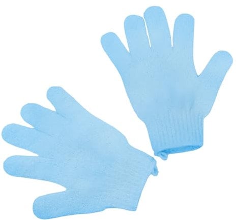 Lot de 2 gants exfoliants – Gants de douche en bambou – Gants exfoliants pour le bain et le corps – Élimine les poils incarnés et les peaux mortes – Pour douche, spa, massage et élimination des