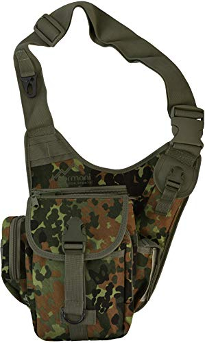 normani Schultertasche, Multifunktions Umhängetasche für Damen und Herren Military Tactical Rucksack Brusttasche Sling Bag für Radfahren Wandern Camping Freizeit Uni Schule Farbe Flecktarn
