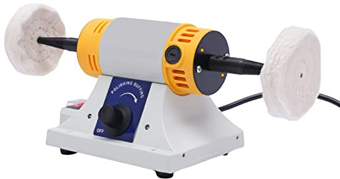 Máquina Pulidora de Joyas, 200W Esmeriladora de Banco, 10000 rpm Pulidora de Banco, Polishing Machines para Grabar/Pulir/Taladrar