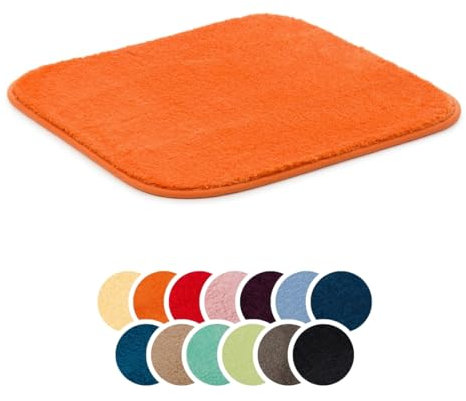 liebling Badteppich, 100% Polyester - Mikrofaser, Serie Santos, 50 x 45 cm, 1500 g/m², 30 Grad waschbar, Farbe: Terra