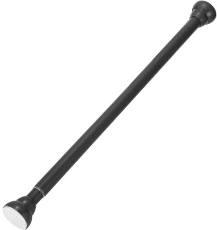 sourcing map Window Curtain Rod, Tension Spring Closet Rod Shower Rod No-Drill Adjustable 26.37 to 45.27 Inch 88 lb Black for Window Wardrobe(0.67-1.15m)
