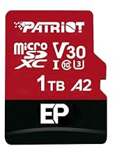 Patriot EP Series 1TB Micro SDXC, V30, A2, Class 10, U3, UHS-I, A2, 4K Speicherkarte - PEF1TBEP32MCX