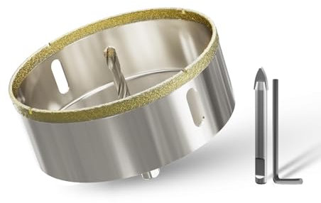 CSOOM Foret pour verre de 105 mm avec 2 forets de centrage, foret pour carrelage, céramique, marbre, calcaire