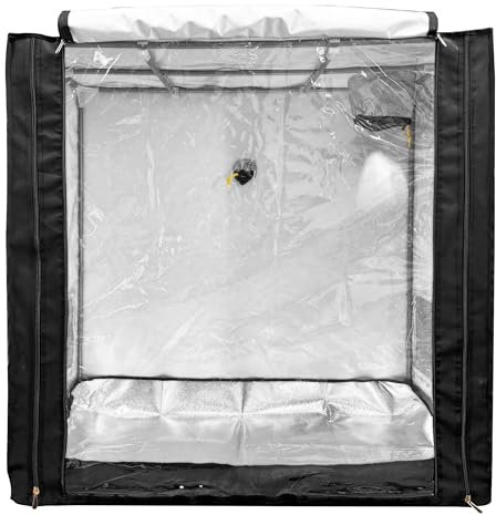 Growzelt 120x60x120 cm - Lichtdichtes Pflanzenzelt mit Lüftung, Grow Zelt für Indoor & Balkon, Hydroponik Zelt für Tomaten & Kräuter, Growbox Komplettset-kompatibel