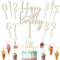 11pcs Cake Topper Zahlen Holz 0-9, Happy Birthday Tortendeko mit Kuchendekor Cupcake Topper Kuchen Deko Cake Topper Geburtstag für Mädchen Junge Frauen Mann Geburtstagsfeiern Hochzeit