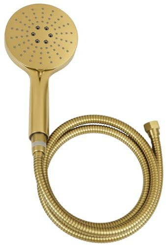 Runde Handbrause mit Schlauch, Gold