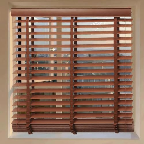 DZHTUF Venetian Blinds For Windows, 80x120cm/110x200cm, Wooden Blackout Blinds, Horizontal Blinds, Solid Wood Blinds, Wooden Blinds With Wide Ladder Tape, Real Wood Curtains,W×H-100x180cm/39x71in