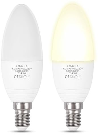LED Dämmerungslampe E14 5W Warmweiß 3000K mit Lichtsensor, 400LM, AC 230V, 360 Grad, Glühbirnen mit Dämmerungssensor für Außenlampe für Eingangsbereich Garten, 2er Set