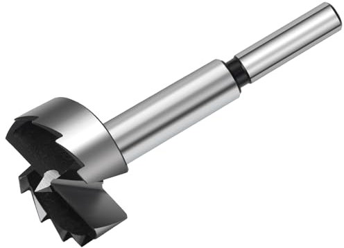 HSAWBIT 30mm Forstner Drill Bit for Woodworking, Forstner Bit Wood Drill Bits for Holes, Hinge Cutter (Ø30mm, length 90mm, Round Shank)