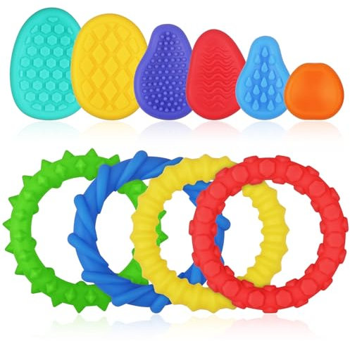 Aolso Sensory Fidget Toys, 4er-Pack Dehnbare sensorische Armbänder mit 6er-Pack Handschmeichlern, Stressabbau und Angstlinderung, Autismus und ADHS, geeignet für Kinder mit besonderen Bedürfnissen