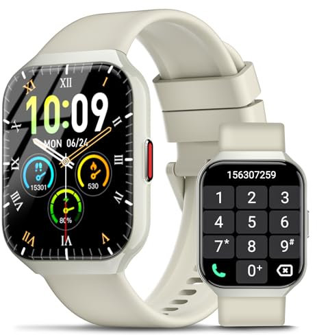Reloj Inteligente Hombre Mujer con Llamadas Bluetooth, 1.96 HD Smartwatch Hombre con Pulsómetro/Monitor de Sueño, 113+ Deportivos Modos, para IP68 Impermeable Android iOS 2025 Blanco