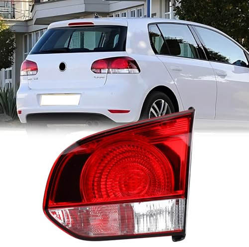 Kistrba Rückleuchte Ohne Glühlampe Innerer Rechts Ersatz für 2009-2013 VW Golf MK6, Klar Rot Basic Heckleuchte Rücklicht, 5K0945094AB 5K0945094G 5K0945094F
