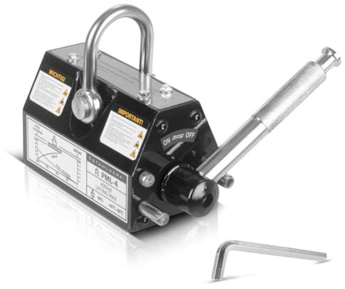 STAHLWERK Lasthebemagnet mit 400 kg / 880 lbs Tragkraft und 1280 kg / 2821 lbs Zugkraft handgesteuerter Kranmagnet | Magnetlifter | Hebemagnet